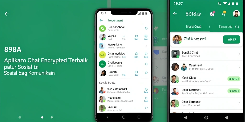 Tampilan antarmuka 898A yang modern dan intuitif untuk chatting aman.