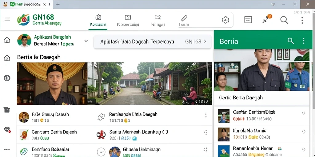 Antarmuka GN168 yang menampilkan berita daerah terkini.
