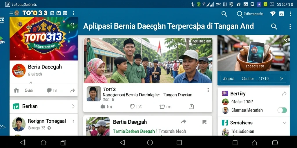 Antarmuka aplikasi TOTO313 menampilkan berita daerah yang terkini dan informatif.