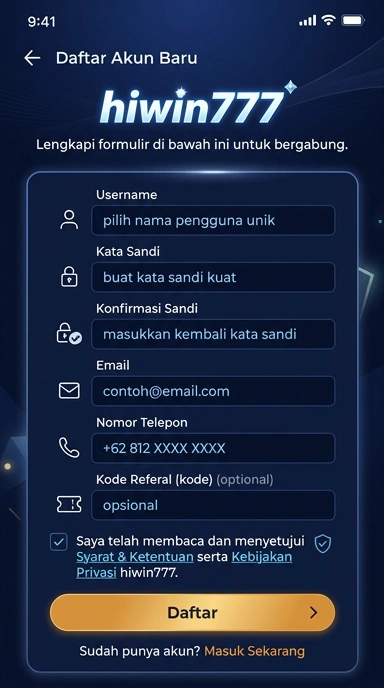 Panduan Lengkap Daftar Akun Hiwin777 Android Indonesia